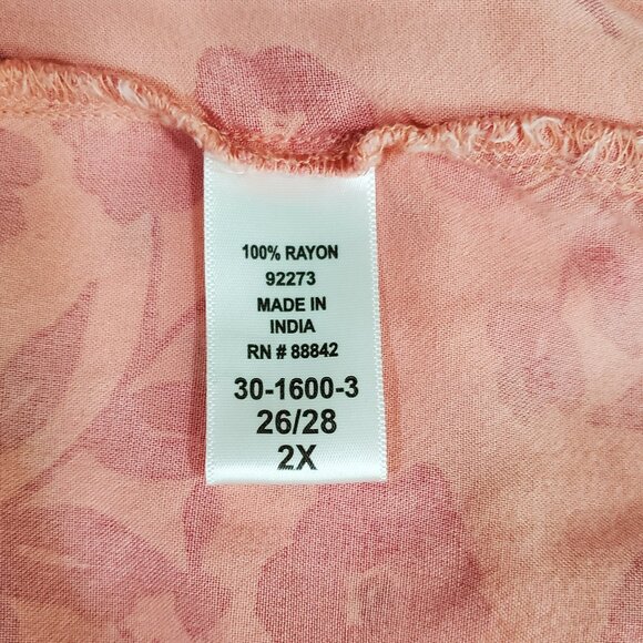 Woman Within 100% Rayon V- Neck Short Sleeve Tunic Top 2X - Picture 5 of 6